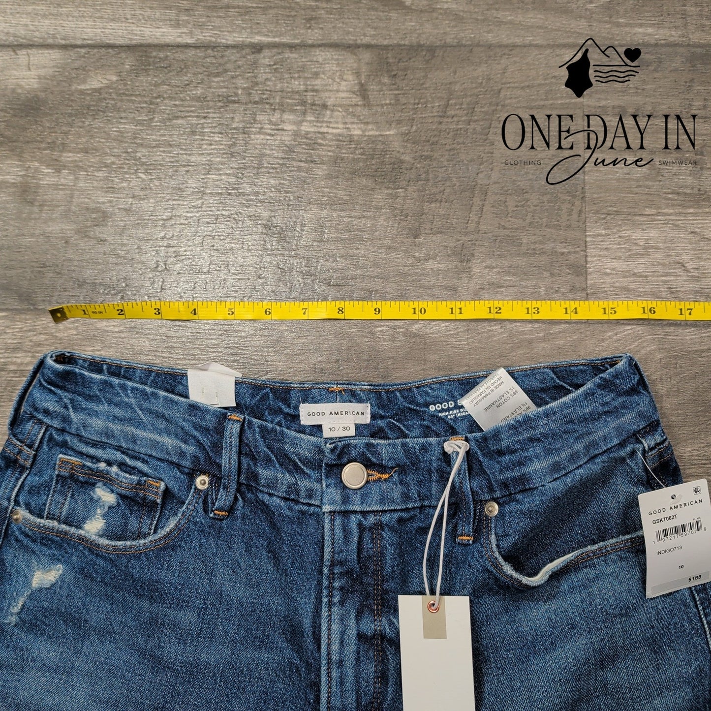 Good American Good Skate High Rise Wide Leg Jeans Indigo713 NWT $188 Size 10