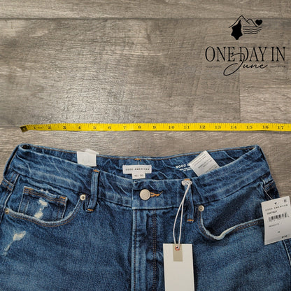 Good American Good Skate High Rise Wide Leg Jeans Indigo713 NWT $188 Size 10