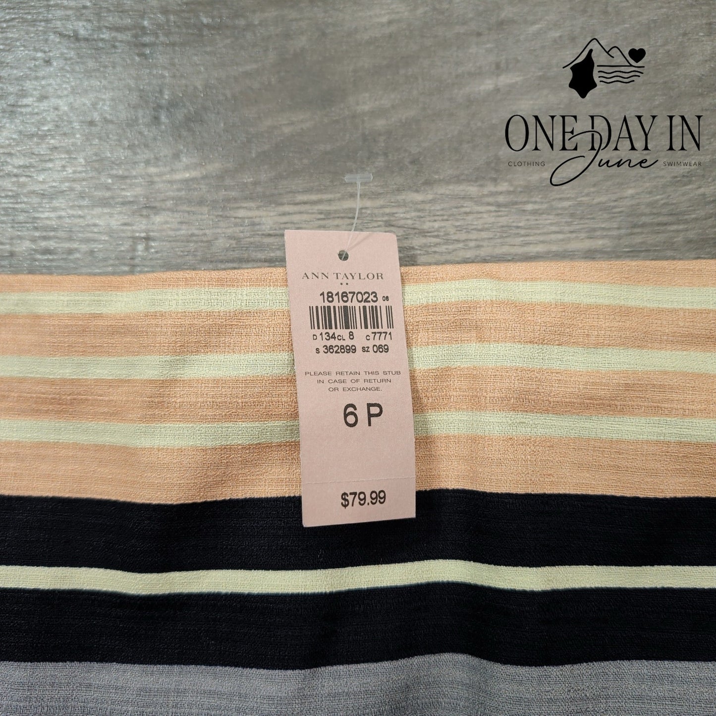 Ann Taylor Petite Striped Pencil Skirt Size 6P