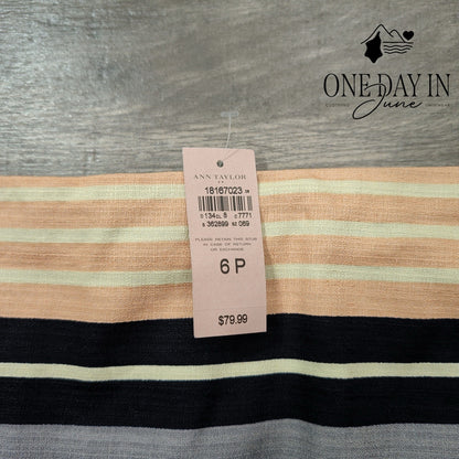 Ann Taylor Petite Striped Pencil Skirt Size 6P