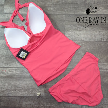 Ellen Tracy Ruffle Tankini Swimsuit Size 14