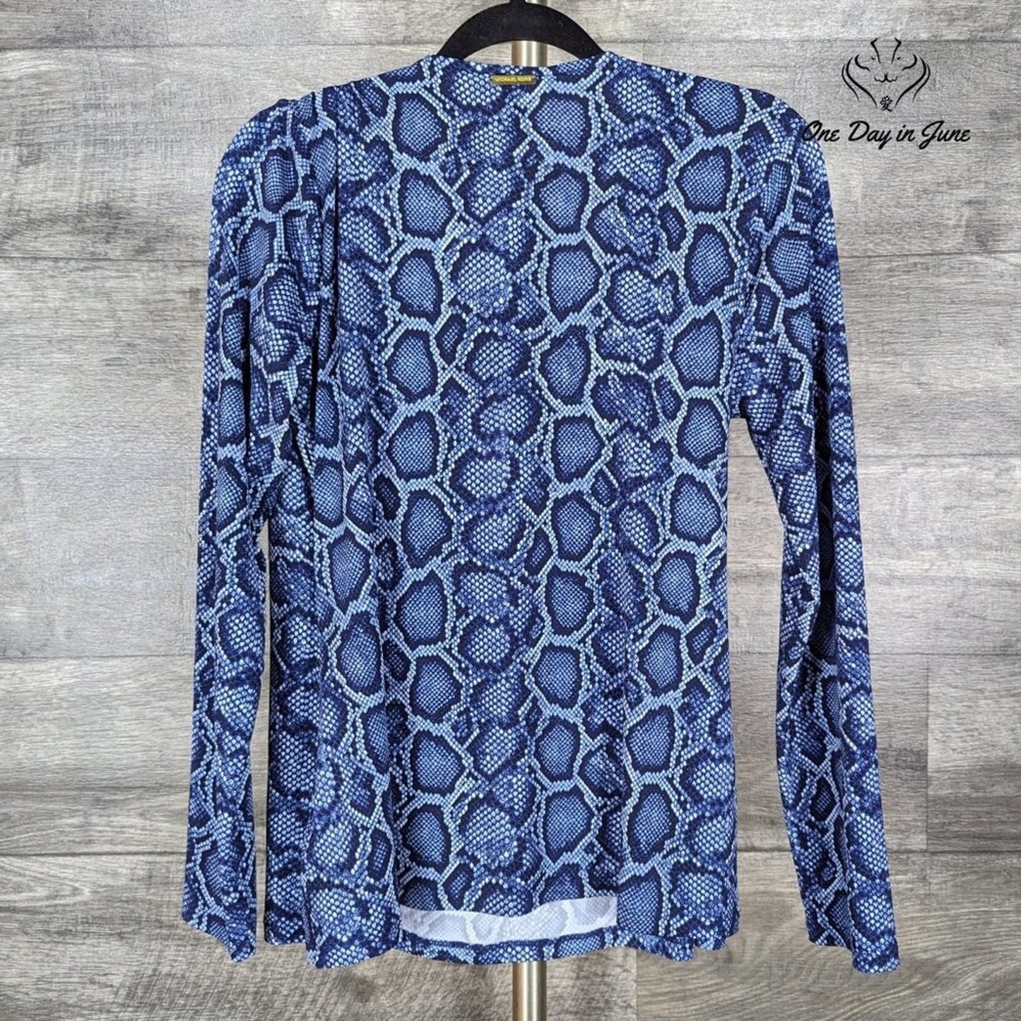 Michael Kors Long Sleeve Snake Print Top Size M