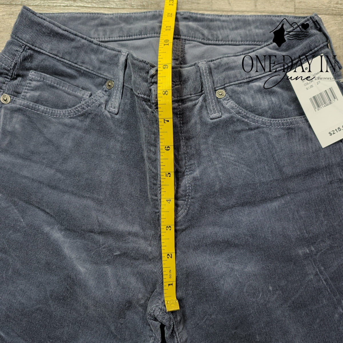 AG Adriano Goldschmied Straight Leg Corduroy Pants Gray NWT Size 4 (27)