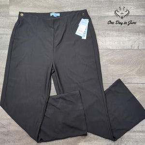 Aerosoles Wide Leg Pull On Dress Pants Black Gold Button NWT $99.99 Size XL