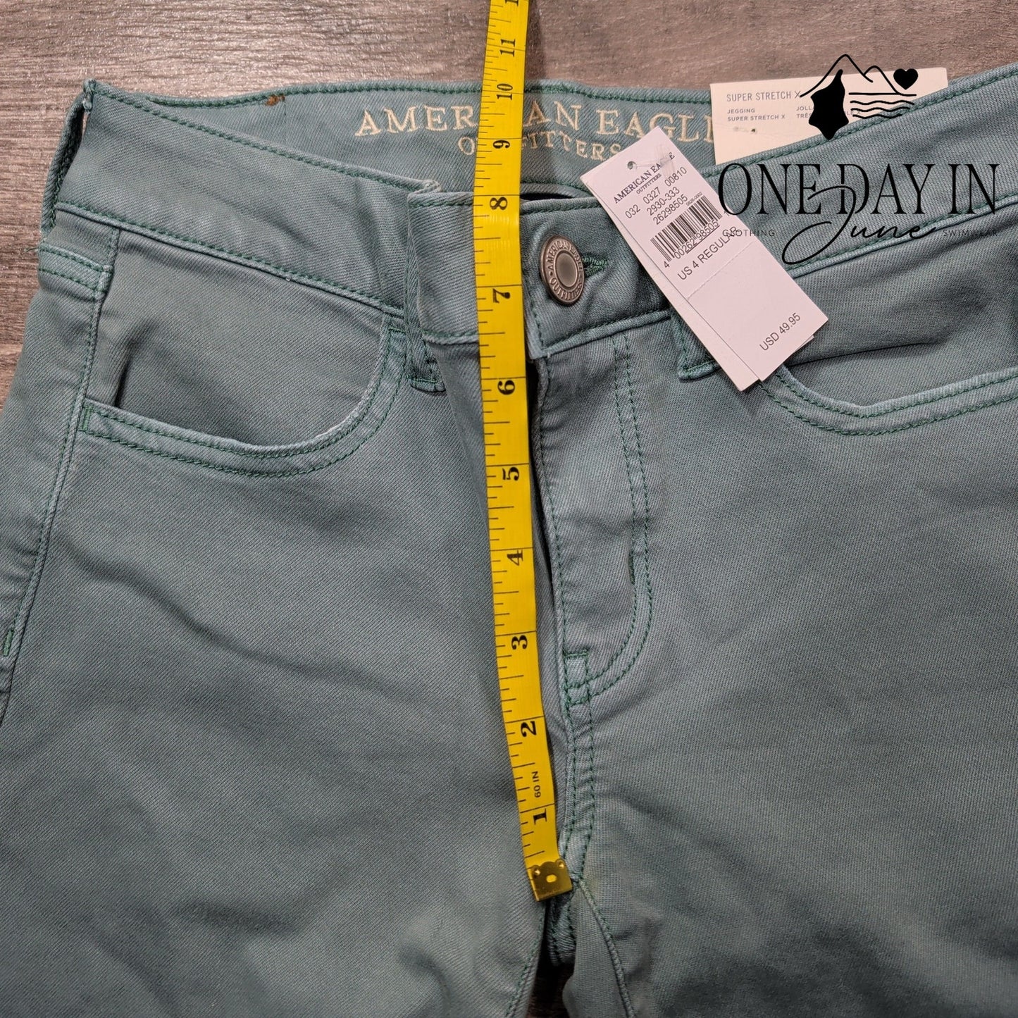 American Eagle Outfitters Super Stretch X Jegging Jeans Regular Green NWT Size 4