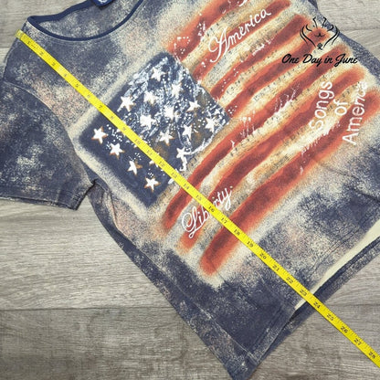 CB Casual American Flag Tee Shirt Size XL