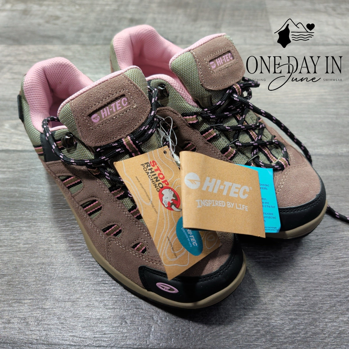 Hi-Tec Brown Pink Hiking Shoes Trail Sneakers Lace Up NWT Size 8.5