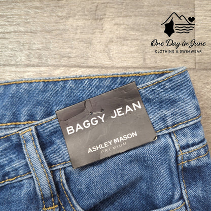 Ashley Mason Juniors Wide Leg Baggy Jeans Size 5