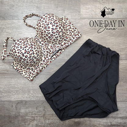 CharmLeaks Push Up High Waist Bikini Swimsuit Size L