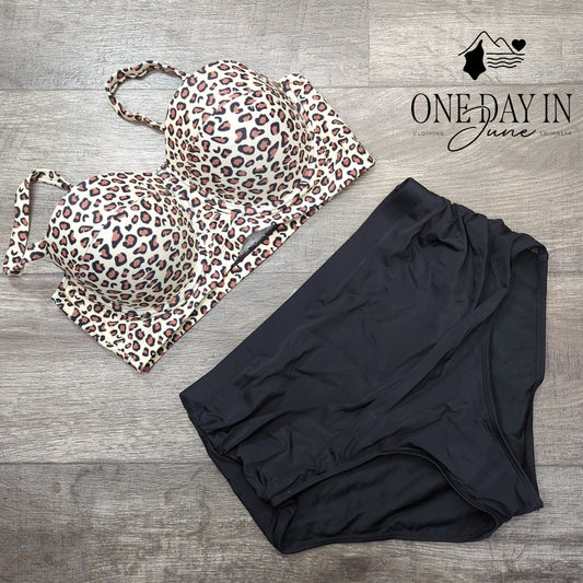 CharmLeaks Push Up High Waist Bikini Swimsuit Size L