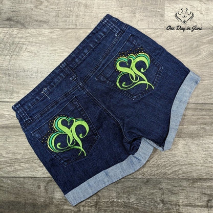 Southpole Juniors Embroidered Pocket Denim Shorts Size 9