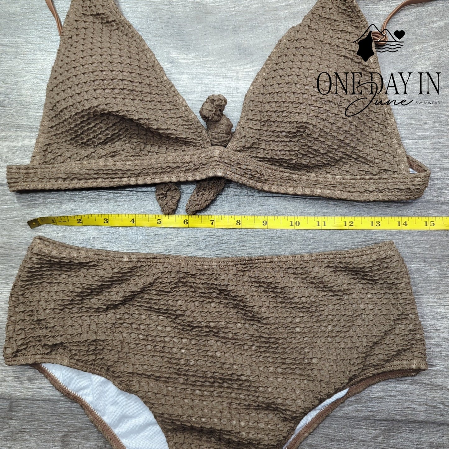 CharmLeaks Textured Tie Back Bikini Swimsuit Size L