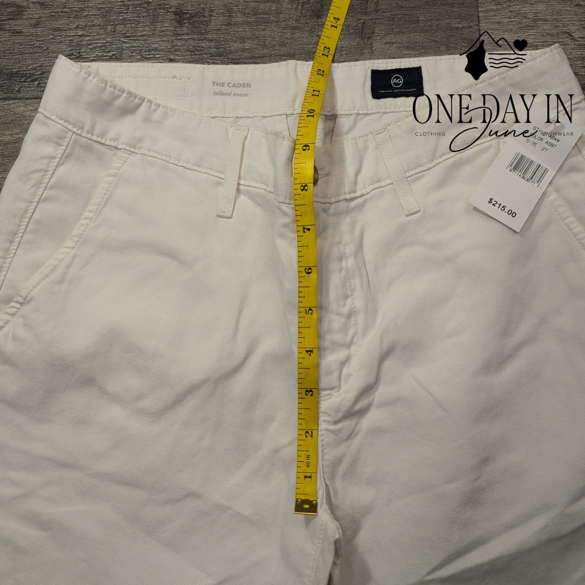 AG Adriano Goldschmied The Caden Tailored Trouser Pants White NWT Size 4 (27)