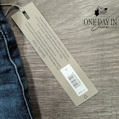 Hudson Nico Maternity Straight Ankle Jeans Blue Side Panel NWT $195 Size 4 (27)