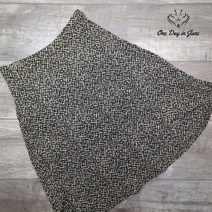 Talbots Petites Geometric Print Pull On Knee Length Skirt Black Ivory Size S