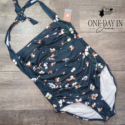 Smismivo Retro Halter One Piece Swimsuit Size L