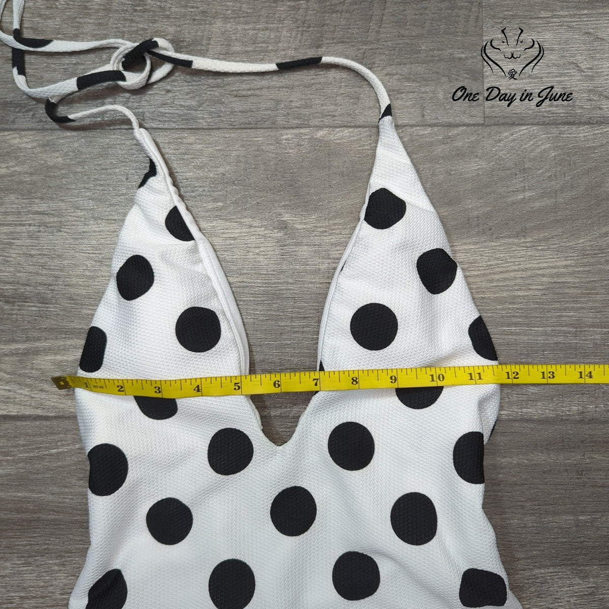 Bar III This And Dot Polka Dot Plunging One Piece Swimsuit NWT Size XS