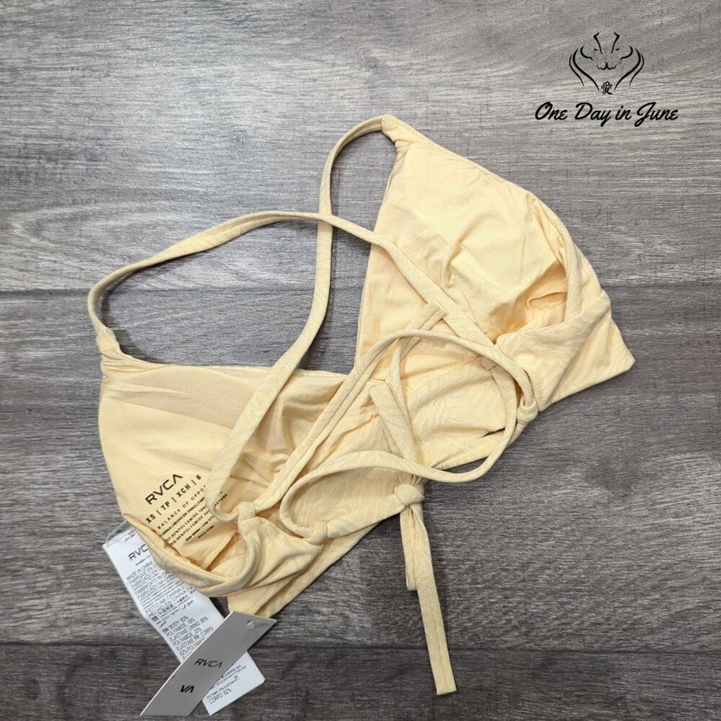 RVCA Run Wild Crossback Bikini Top Size XS