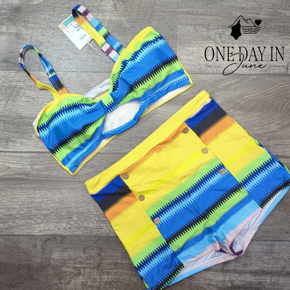 B2Prity High Waist Boy Short Bikini Swimsuit Size XL