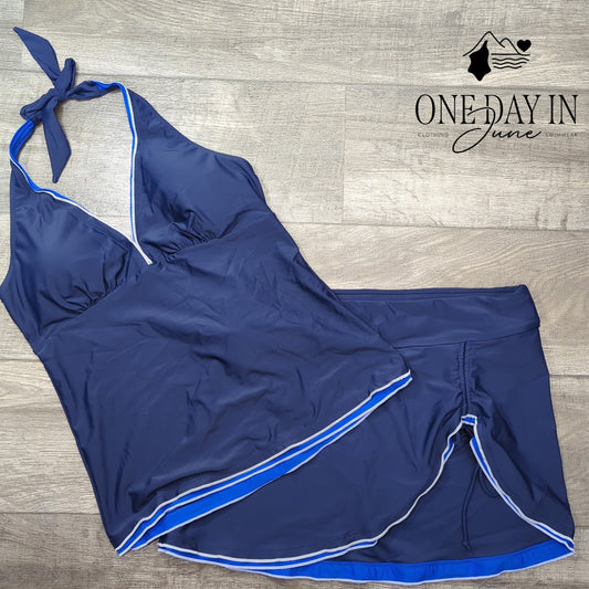 Rekita Skirted Tankini Swimsuit Size L