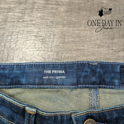 AG Adriano Goldschmied The Prima Mid Rise Cigarette Jeans Blue NWT $215 Size 4