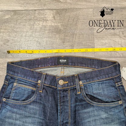 Hudson Blake Slim Straight Jeans Dark Wash Stretch Denim NWT Size 31X34