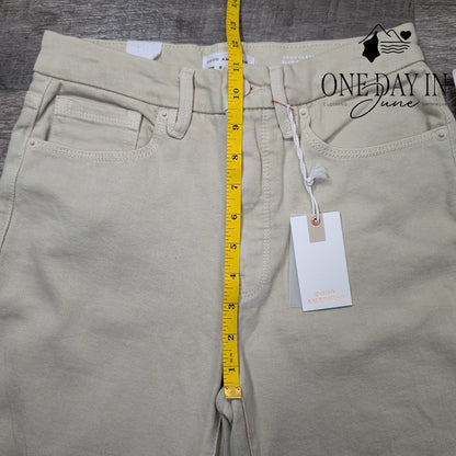 Good American Good Classic Slim Straight Jeans Bone High Rise NWT Size 6 (28)