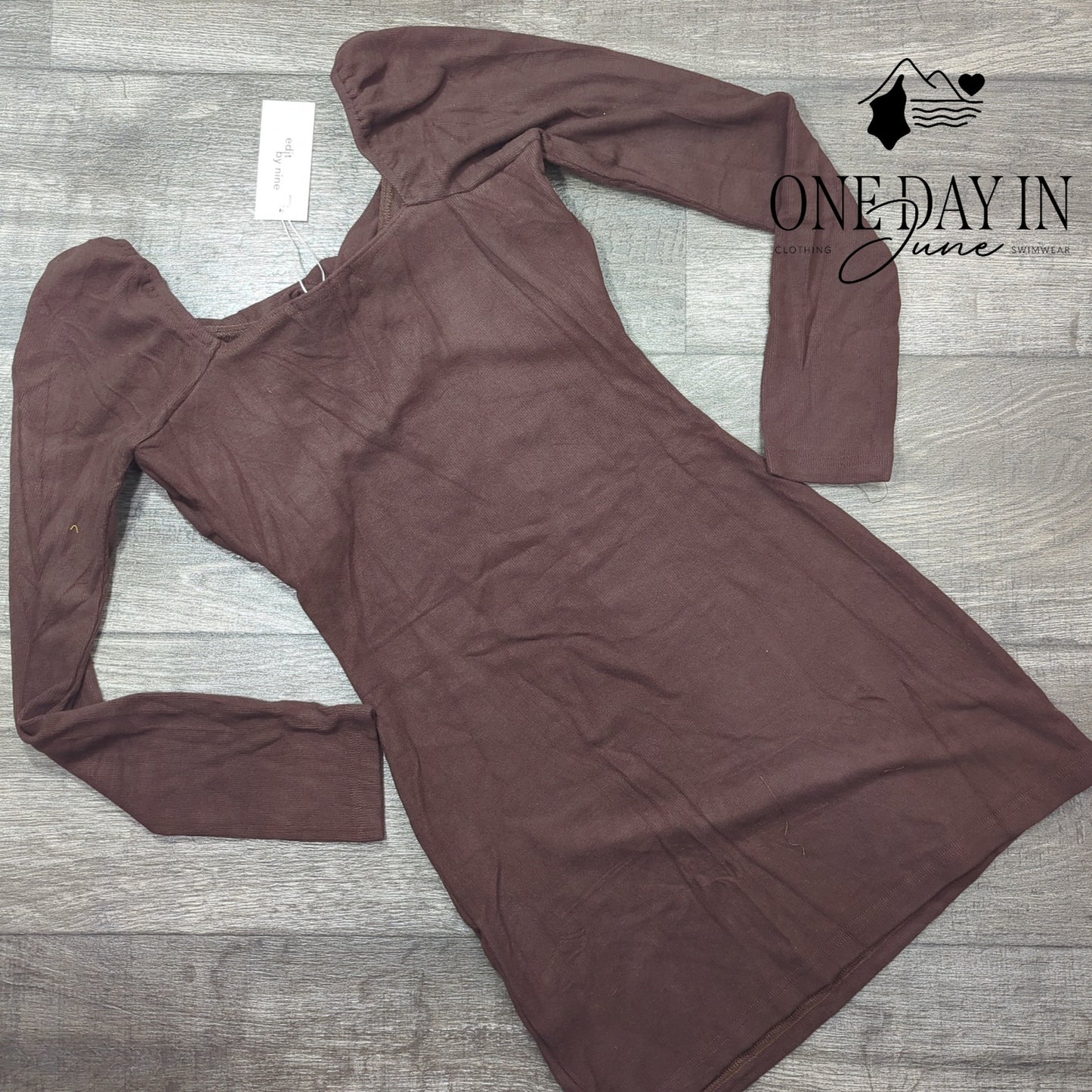 Edit by Nine Long Sleeve Bodycon Ribbed Mini Dress Size M
