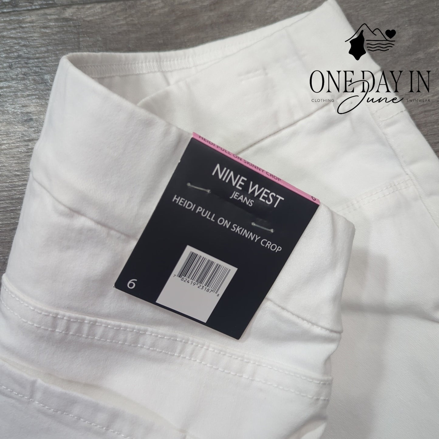 Nine West Heidi Pull On Zipper Hem Skinny Crop Jeans Size 6