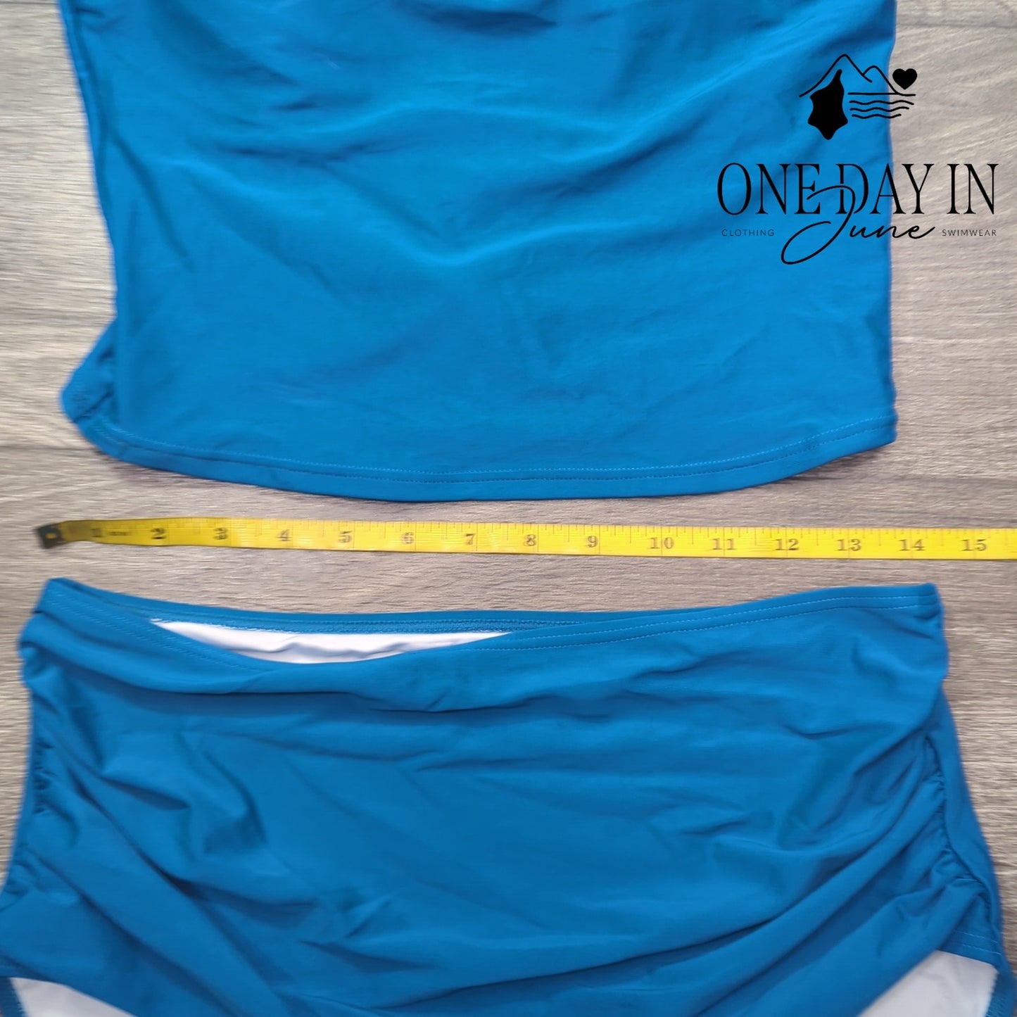 Eomenie Ruffle Shoulder High Waist Bikini Swimsuit Size L