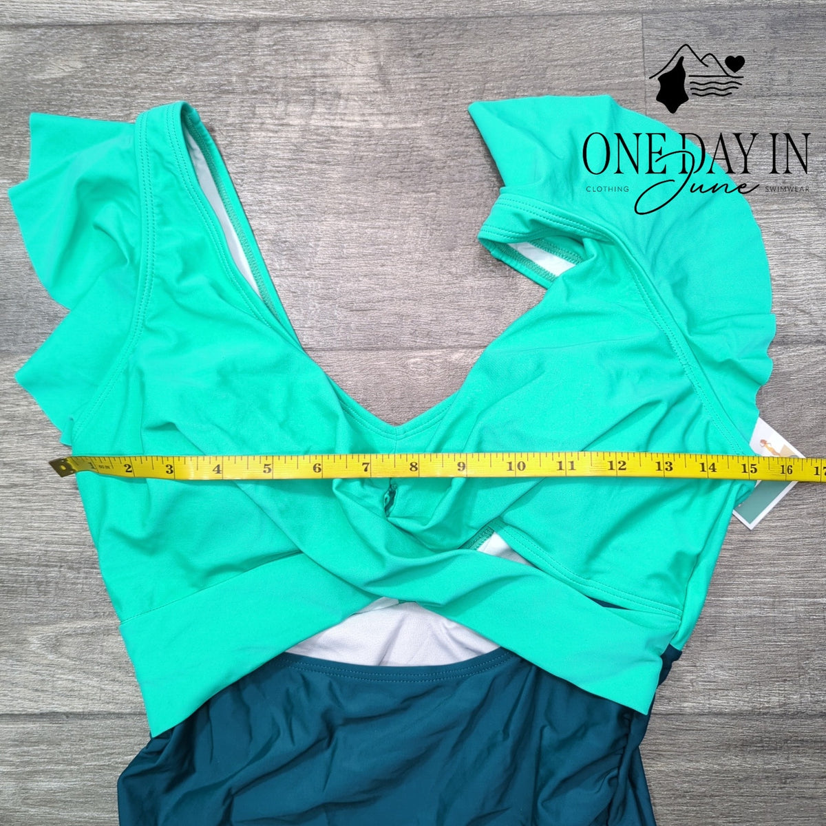 B2Prity Ruffle Cutout Tummy Control One Piece Swimsuit Teal NWT Size M