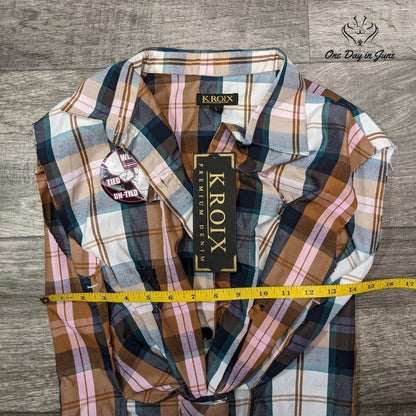 Kroix Tied Front Short Sleeve Top Size L