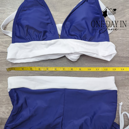 Aleumdr Tie Back Boyshort Bikini Swimsuit Size S