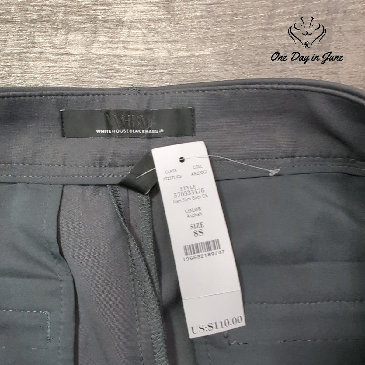 White House Black Market Ines Slim Bootcut Dress Pants Asphalt Gray NWT Size 8S