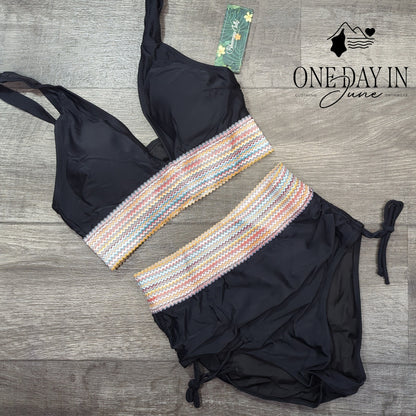 Blooming Jelly High Waist Bikini Swimsuit Size M