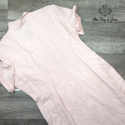 Positive Attitude Button Front Short Sleeve Linen Midi Dress Size 14