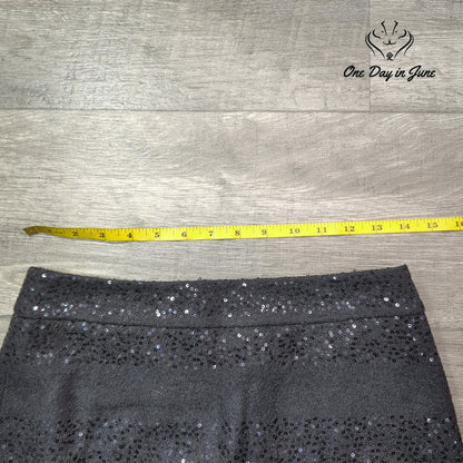 Loft Wool Blend Sequin Detail Mini Skirt Size 0