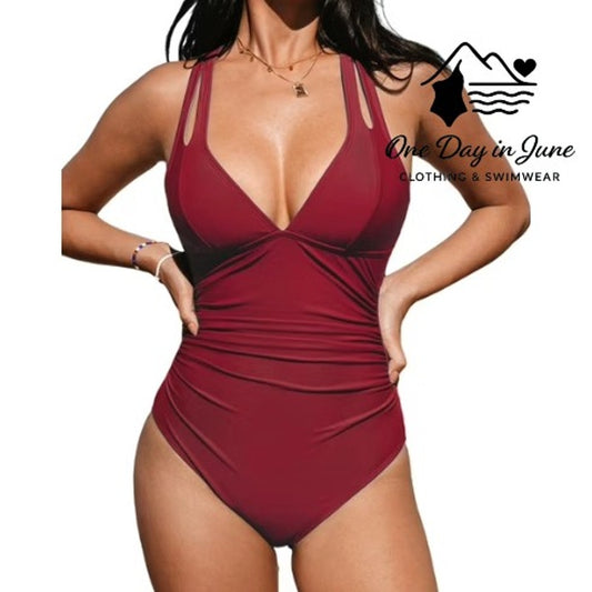 Cupshe Cross Front Keyhole One Piece Swimsuit Size L
