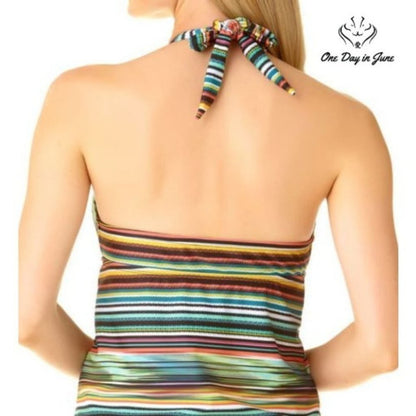 a.n.a Striped Tankini Top Size M