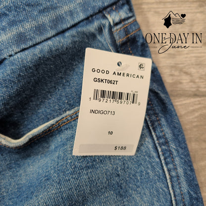 Good American Good Skate High Rise Wide Leg Jeans Indigo713 NWT $188 Size 10