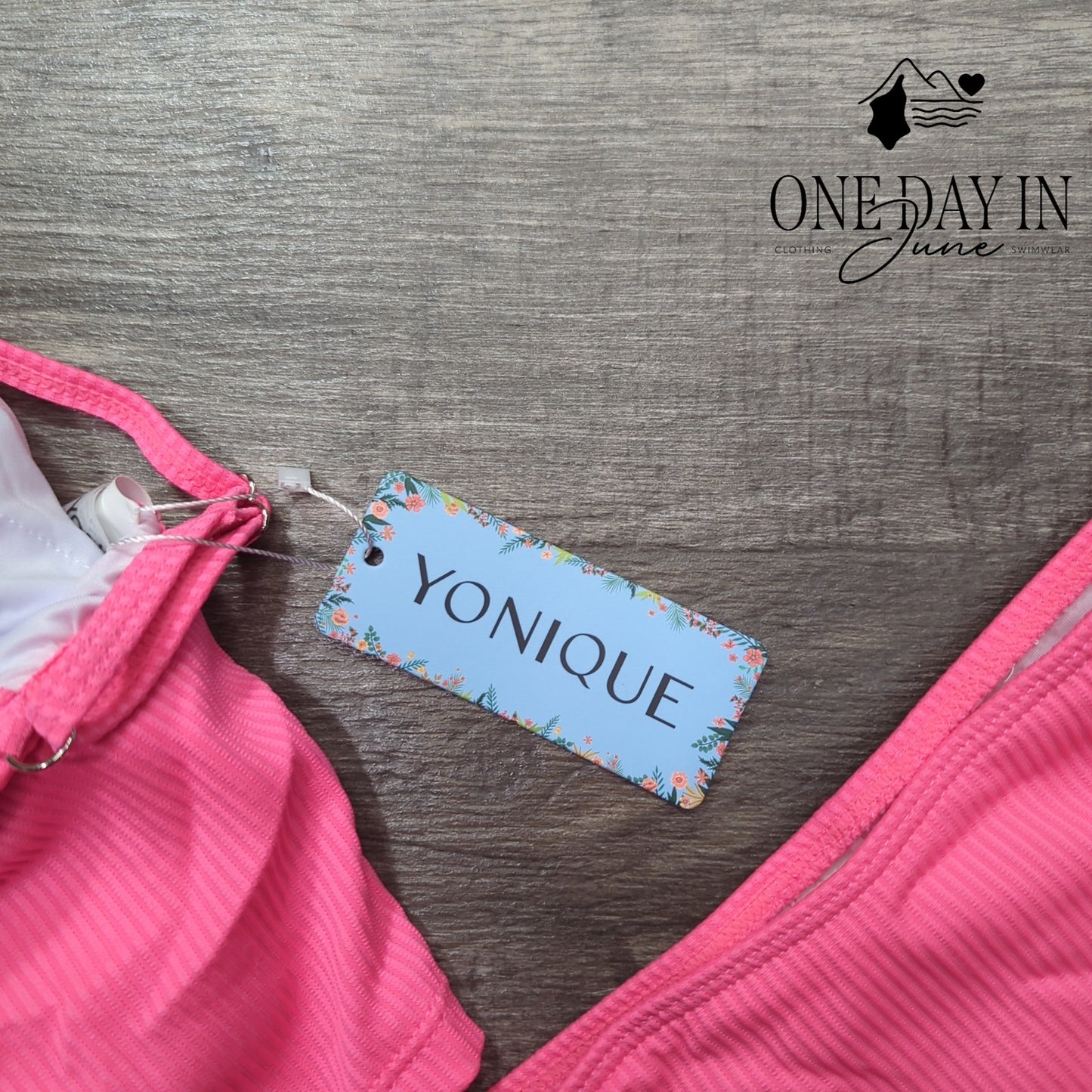 Yonique Ribbed Crop High Waist Bikini Swimsuit Size S