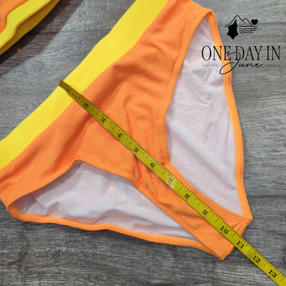 Aleumdr Ribbed One Shoulder Bikini Swimsuit Size S