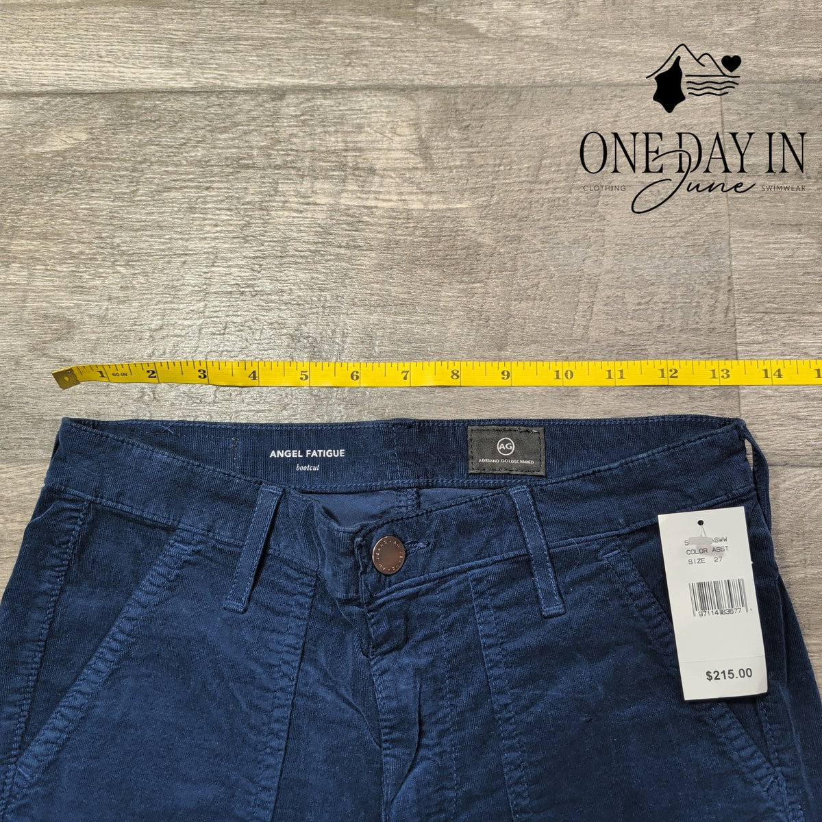 AG Adriano Goldschmied Angel Fatigue Bootcut Corduroy Pants Navy NWT $215 Size 4