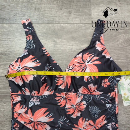 Shekini Twist Front Boyshort Swimdress One Piece Swimsuit Size L
