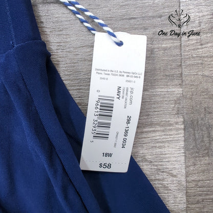 Sonnet Shores Plus Comfort Waistband Ruched Swim Skirt Navy NWT $58 Size 18W