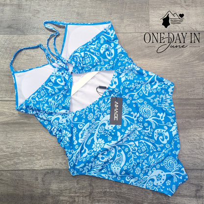 Aimage Ring Back One Piece Swimsuit Size M