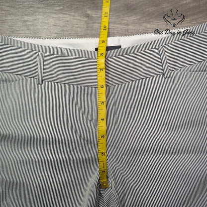 The Limited Pinstripe Bermuda Shorts Black White Cotton Stretch Size 4