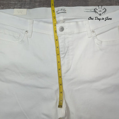 Wonderly Plus Size Mid Rise Skinny Crop Jeans White NWT $59.50 Size 18W