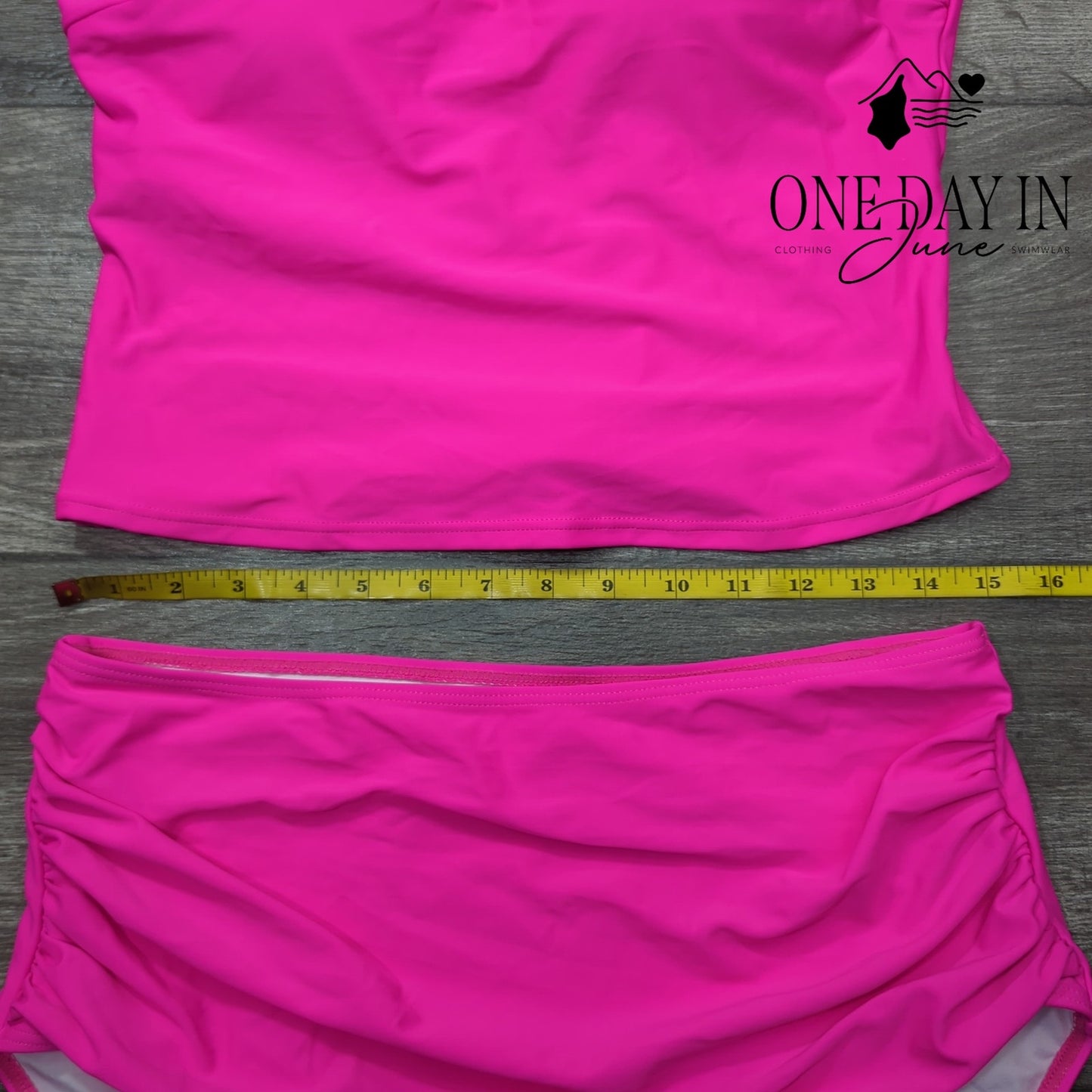 Eomenie High Waist Ruffle Shoulder Tankini Swimsuit Size XL