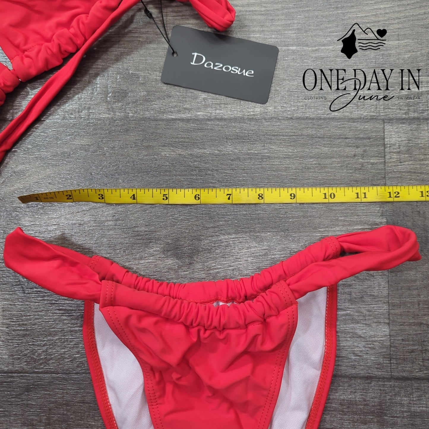 Dazosue Adjustable Triangle Brazillian Bikini Swimsuit Size S